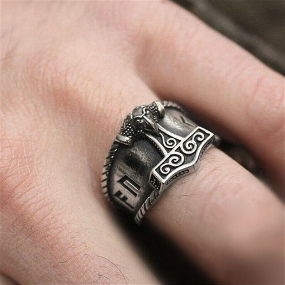 RUNIC NORSE HAMMER RING
