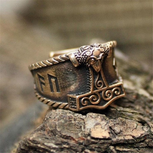 RUNIC NORSE HAMMER RING