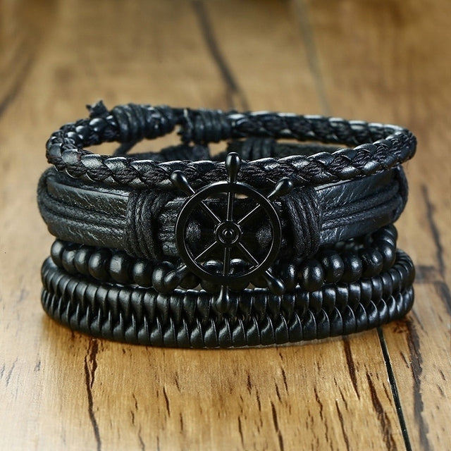 4PCS VIKING BRACLETS- STAINLESS STEEL