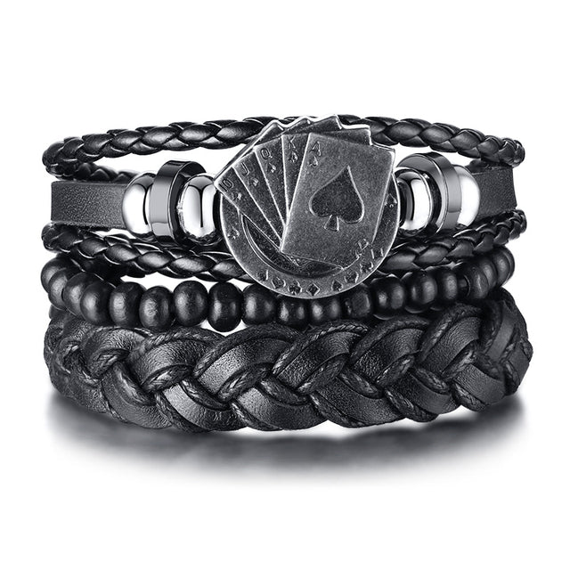 4PCS VIKING BRACLETS- STAINLESS STEEL