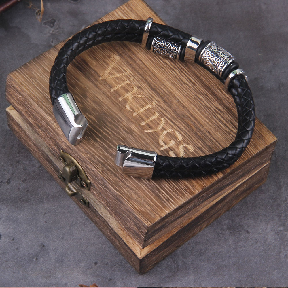 HANDMADE BRAIDED NORSE BRACELET- STAINLESS STEEL