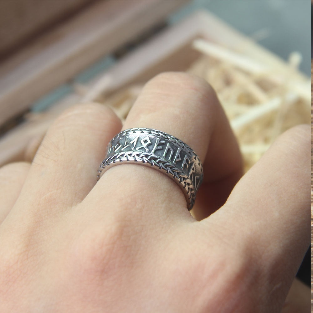 ORIGINAL RUNIC CARVED RING- STAINLESS STEEL