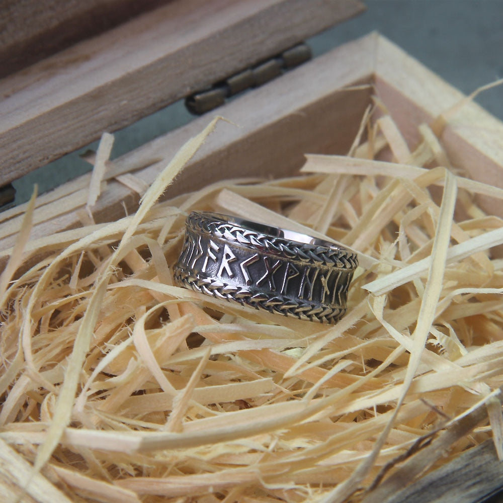 ORIGINAL RUNIC CARVED RING- STAINLESS STEEL