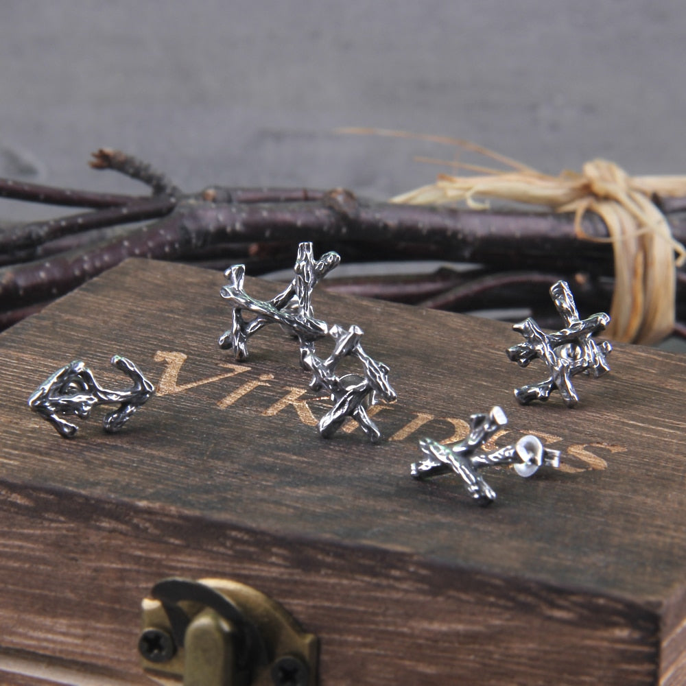 RUNIC STUDS EARRINGS - STAINLESS STEEL