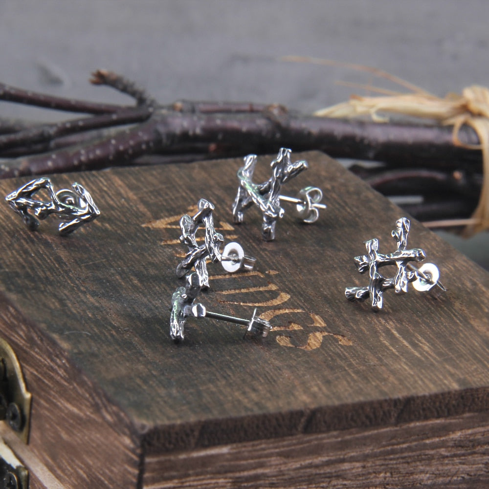 RUNIC STUDS EARRINGS - STAINLESS STEEL