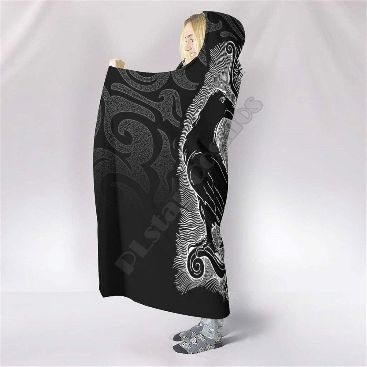 TWIN RAVENS- HOODED BLANKET