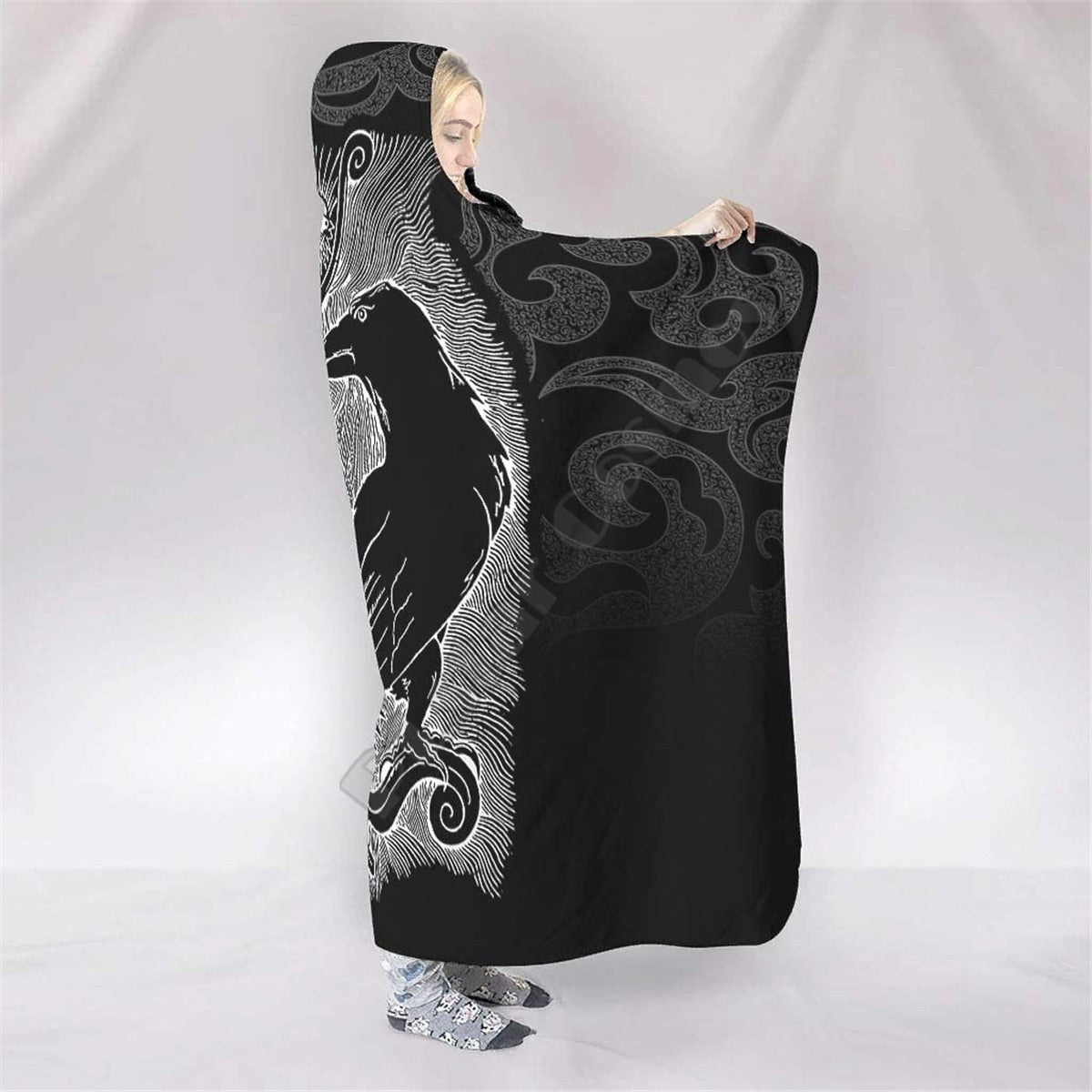 TWIN RAVENS- HOODED BLANKET
