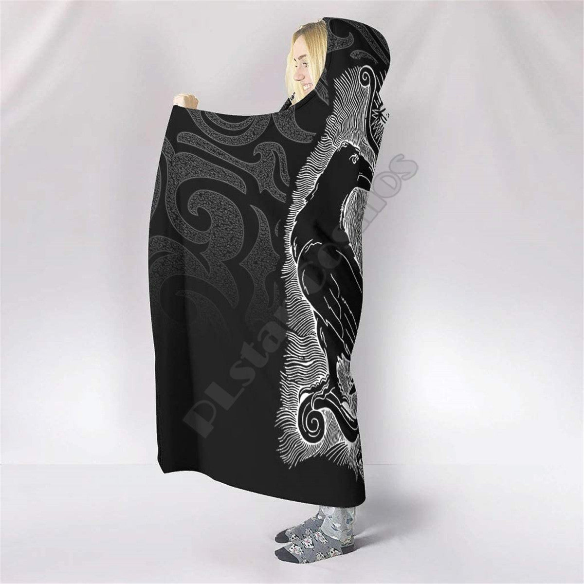 TWIN RAVENS- HOODED BLANKET