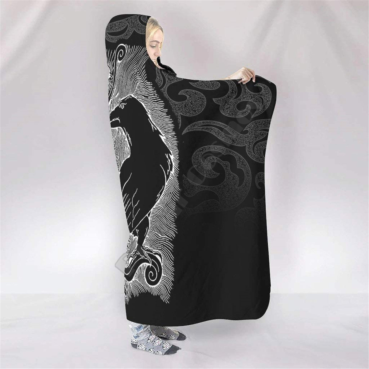 TWIN RAVENS- HOODED BLANKET