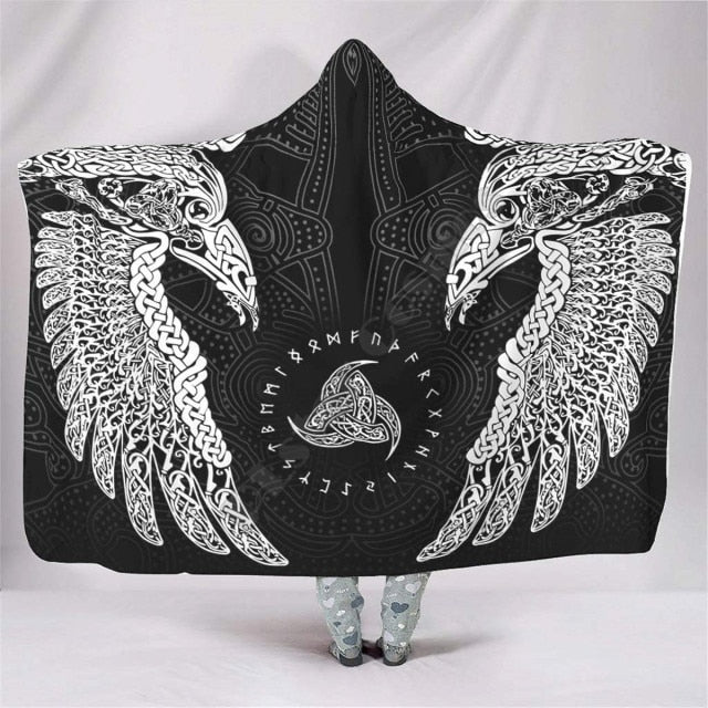 TWIN RAVENS- HOODED BLANKET