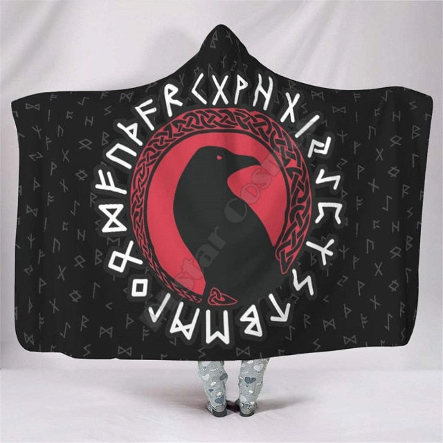 TWIN RAVENS- HOODED BLANKET