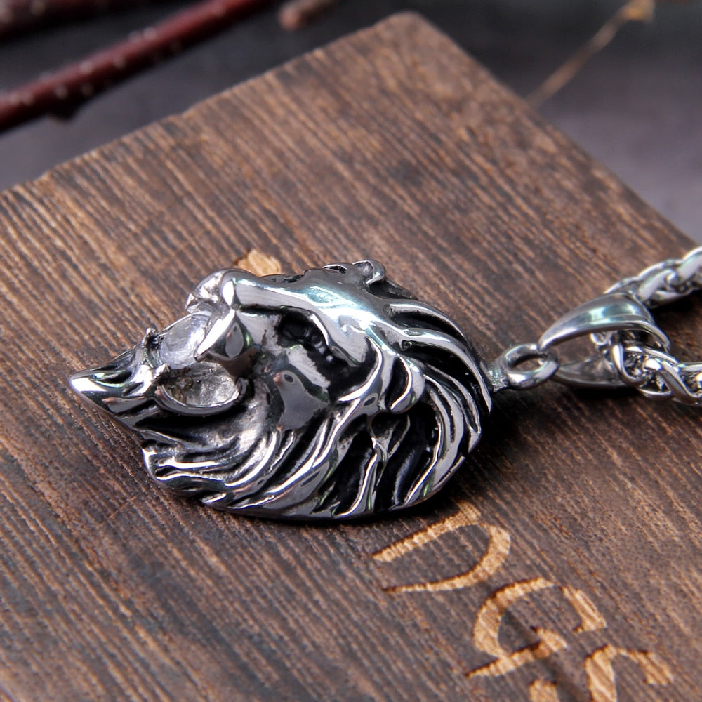 LION FYLGJA HEAD - STAINLESS STEEL