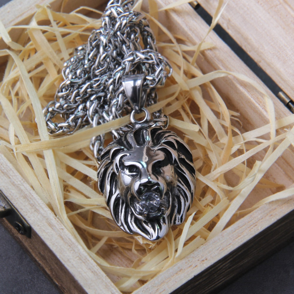LION FYLGJA HEAD - STAINLESS STEEL