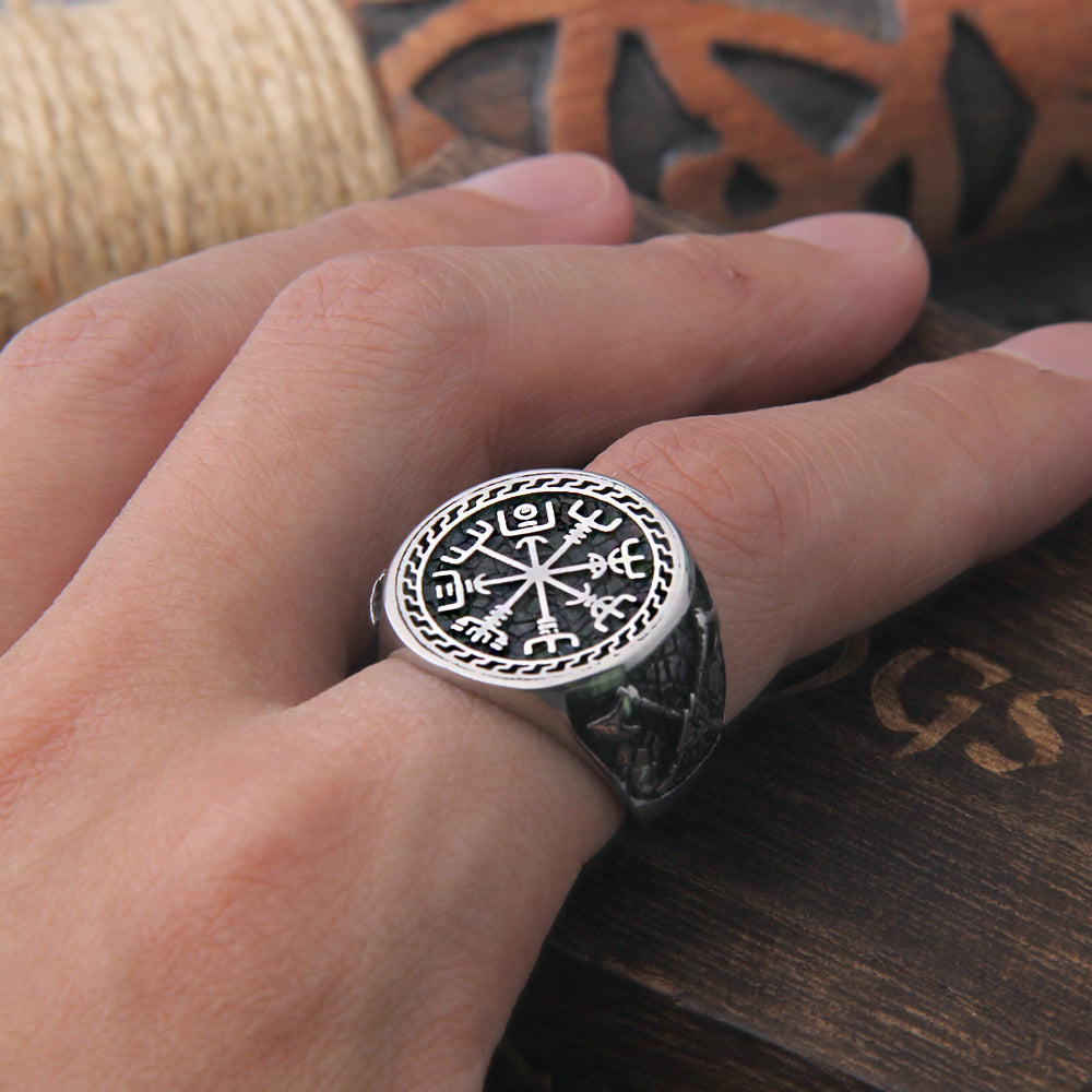 WAYWARD COMPASS RING- STAINLESS STEEL