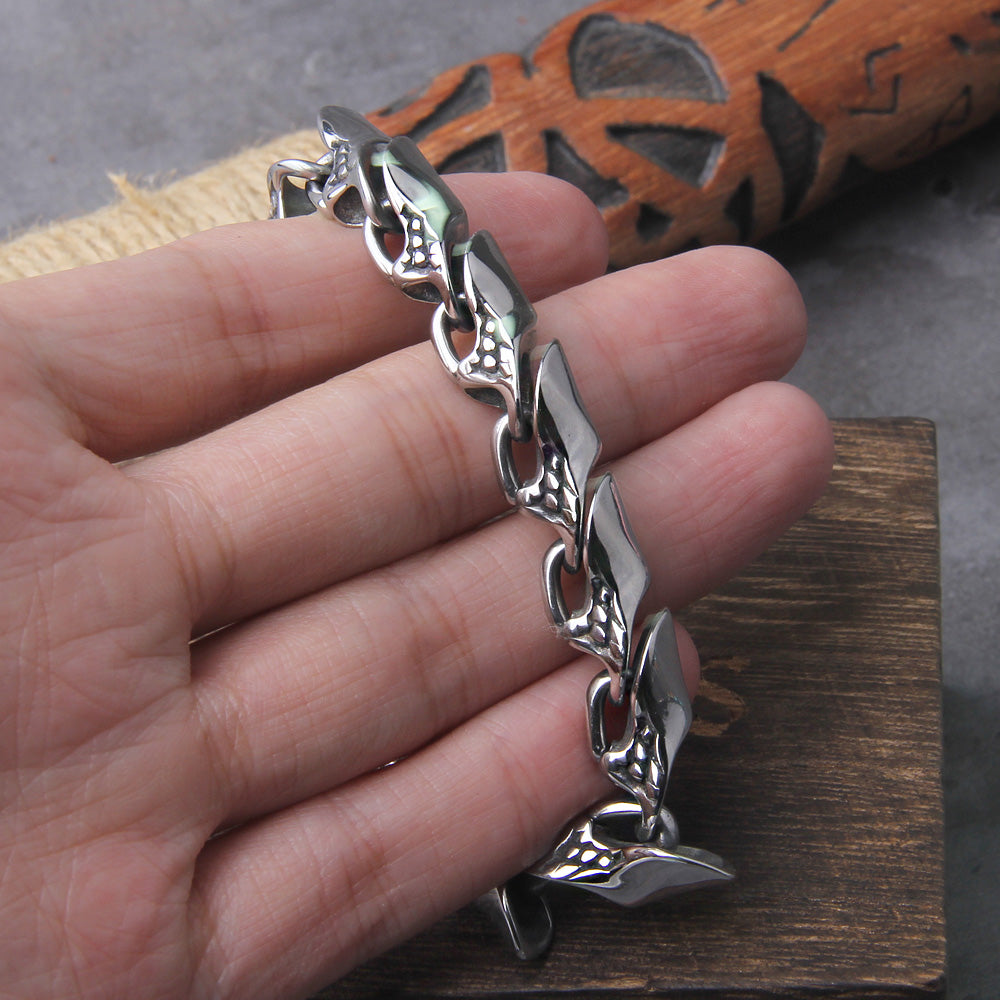 JORMUNGANDR SCALE BRACELET STYLE 2 - STAINLESS STEEL