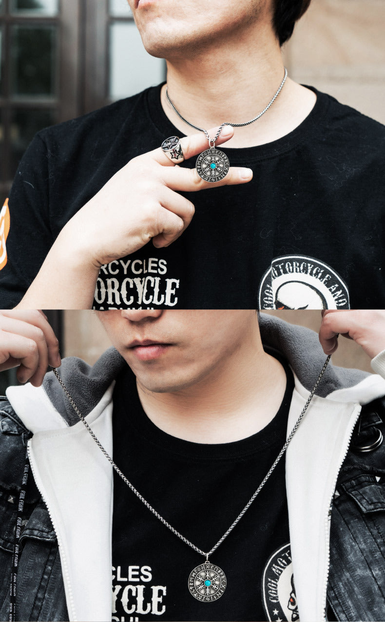 AEGISHJALMUR LOCKET - STERLING SILVER