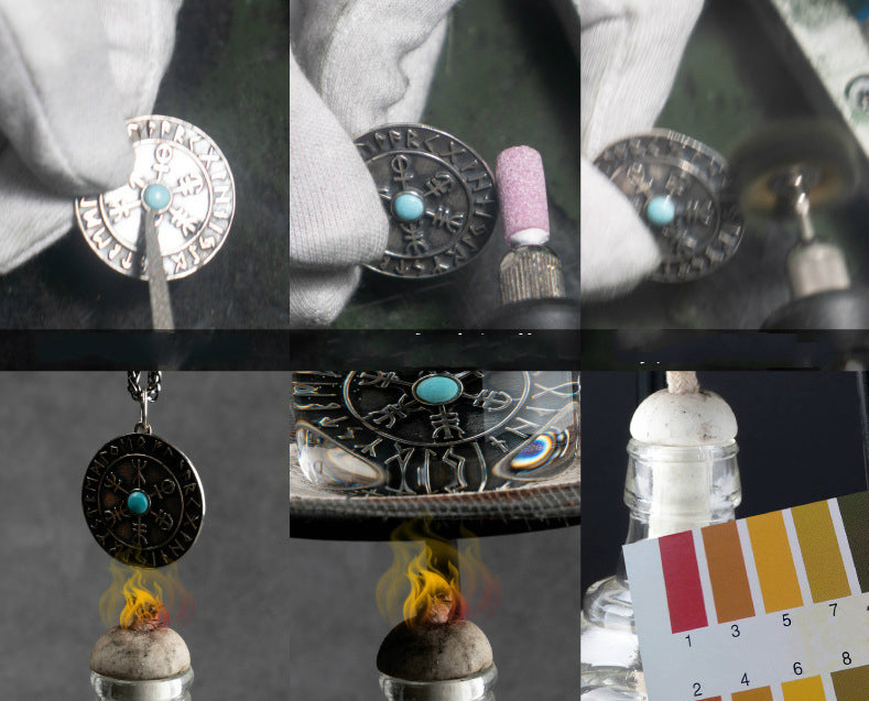 AEGISHJALMUR LOCKET - STERLING SILVER