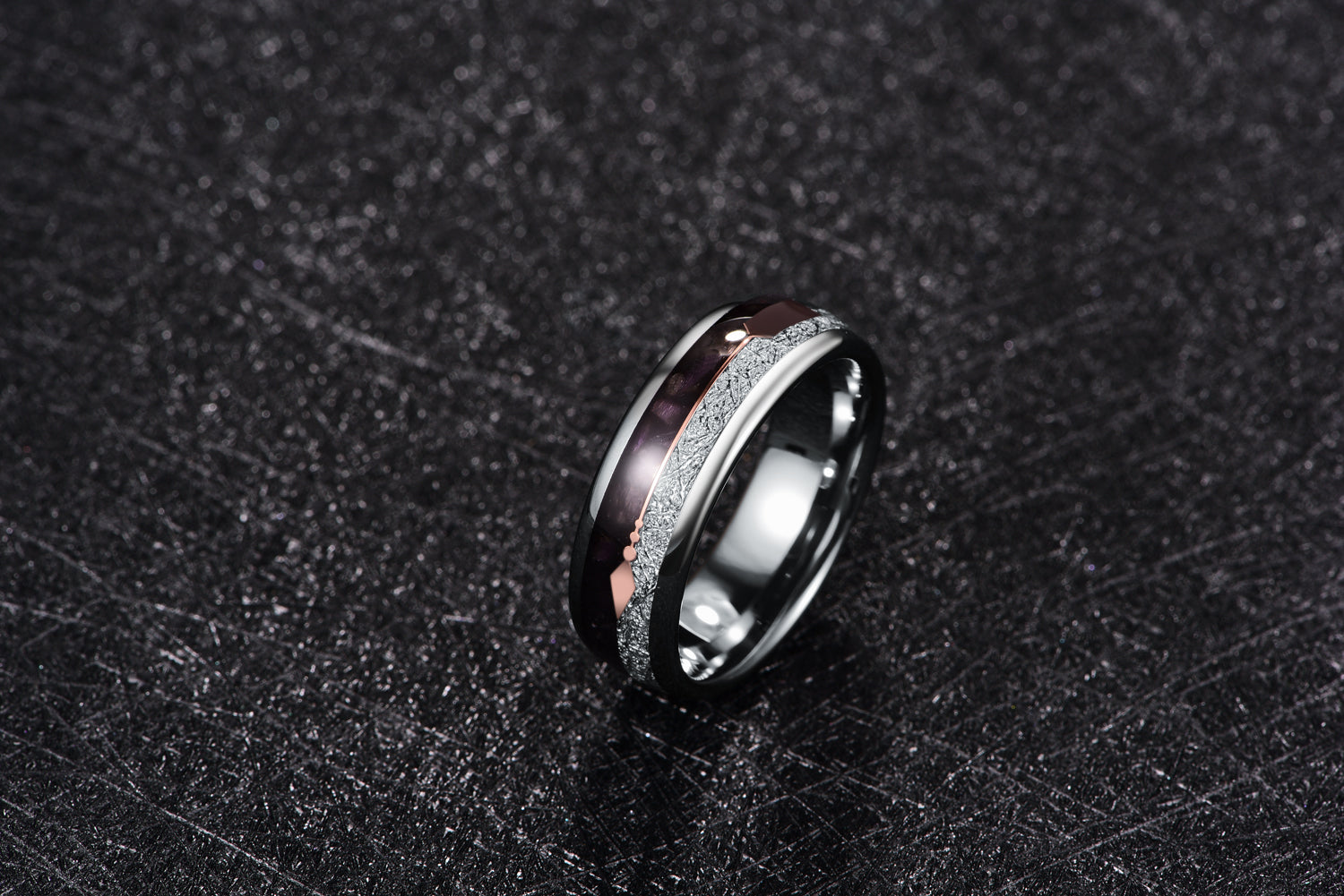 AGATE TREVELERS RING- TUNGSTEN