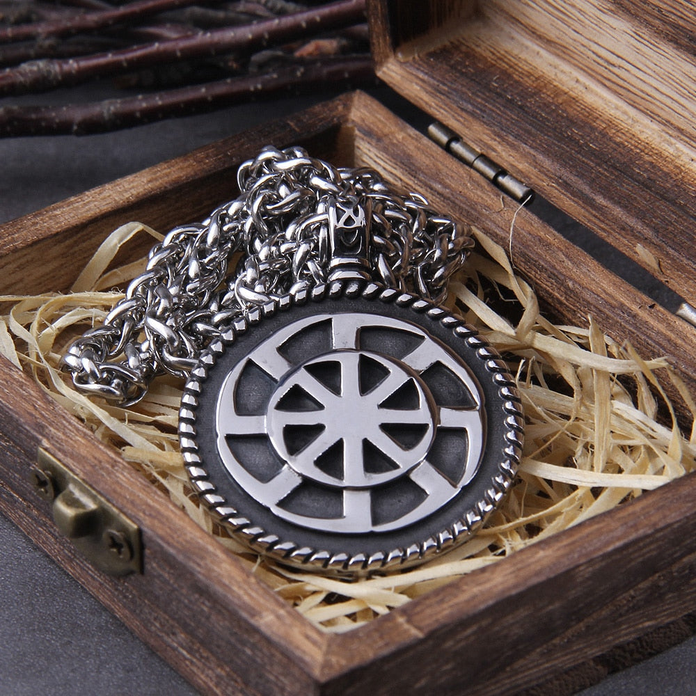 SLAVIC KOLOVRAT SYMBOL PENDANT- STAINLESS STEEL - Forged in Valhalla