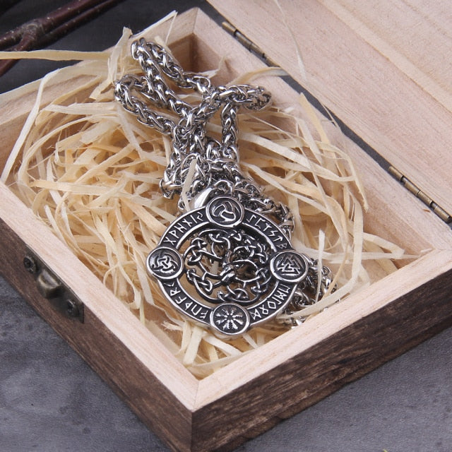 RUNIC YGGDRASILL/VALKNUT/CELTICKNOT PENDANT STAINLESS STEEL - Forged in Valhalla