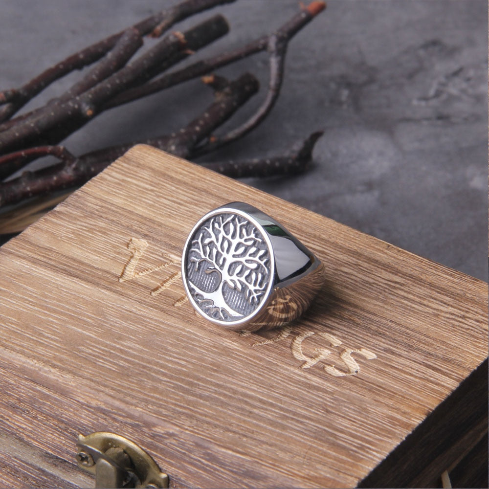 ELEGANT TREE OF LIFE RING- STAINLESS STEEL